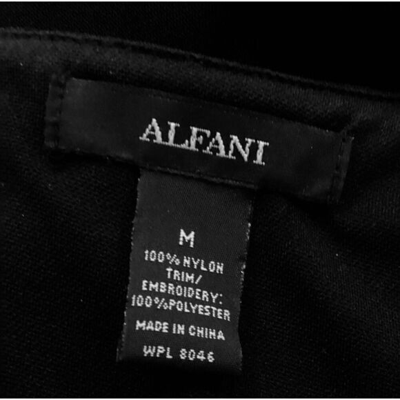 Alfani Embellished Bell Sleeve Black Blouse Embroidered Sequined Top Size M - Picture 7 of 9